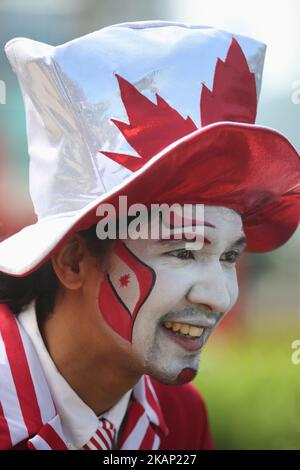 Les Canadiens célèbrent la fête du Canada et l'anniversaire de 150th du Canada (le 150th anniversaire de la Confédération) au parc Queens, au centre-ville de Toronto, Ontario, Canada, on 01 juillet 2017. (Photo de Creative Touch Imaging Ltd./NurPhoto) *** Veuillez utiliser le crédit du champ de crédit *** Banque D'Images