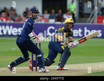 Colin Ingram de Glamorgan pendant le match Blast de NatWest T20 entre les Aigles d'Essex et Glamorgan au terrain du comté de Cloudfm sur 16 juillet 2017 à Chelmsford, en Angleterre.(photo de Kieran Galvin/NurPhoto) *** Veuillez utiliser le crédit du champ de crédit *** Banque D'Images