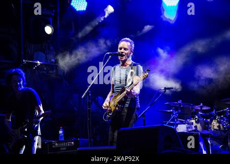 Sting, chanteur et auteur de chansons anglais, se produit sur scène au festival Moon&Stars 2017 à Locarno, en Suisse, sur 19 juillet 2017. (Photo de Roberto Finizio/NurPhoto) *** Veuillez utiliser le crédit du champ de crédit *** Banque D'Images