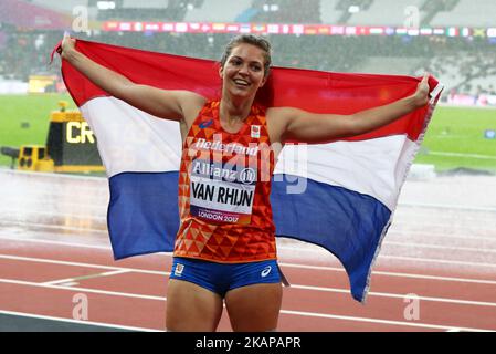 Marlou van Rhijn de Nederland vainqueur de la finale féminine 200m T44 lors des Championnats du monde d'athlétisme Para au Stade de Londres à Londres sur 23 juillet 2017 (photo de Kieran Galvin/NurPhoto) *** Veuillez utiliser le crédit du champ de crédit *** Banque D'Images