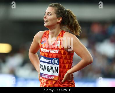 Marlou van Rhijn de Nederland vainqueur de la finale féminine 200m T44 lors des Championnats du monde d'athlétisme Para au Stade de Londres à Londres sur 23 juillet 2017 (photo de Kieran Galvin/NurPhoto) *** Veuillez utiliser le crédit du champ de crédit *** Banque D'Images