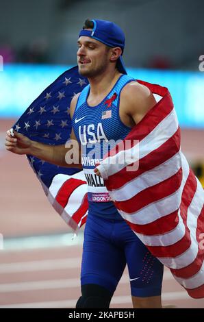 Jarryd Wallace des Etats-Unis vainqueur de la finale hommes 100m T44 lors des Championnats du monde d'athlétisme Para au stade de Londres sur 22 juillet 2017 (photo de Kieran Galvin/NurPhoto) *** Veuillez utiliser le crédit du champ de crédit *** Banque D'Images