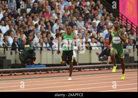 Ambdoul Karim RIFFAYN, Comores, lors d'un tour préliminaire de 100 mètres au stade de Londres à Londres sur 4 août 2017 aux Championnats du monde d'athlétisme de l'IAAF 2017. (Photo par Ulrik Pedersen/NurPhoto) *** Veuillez utiliser le crédit du champ de crédit *** Banque D'Images