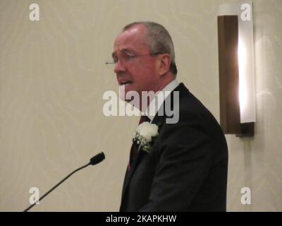 Le candidat du gouverneur du New Jersey, Phil Murphy, fait des remarques à un auditoire de Mount Laurel, NJ, sur 15 août 2017. (Photo de Kyle Mazza/NurPhoto) Banque D'Images