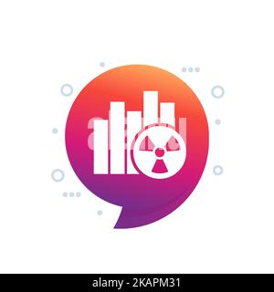 icône de niveau de rayonnement avec un graphique, vecteur Illustration de Vecteur