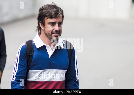 14 ALONSO Fernando d'Espagne de McLaren Honda pendant le Grand Prix belge de Formule 1 au circuit de Spa-Francorchamps sur 24 août 2017 à Spa, Belgique. (Photo par Xavier Bonilla/NurPhoto) Banque D'Images