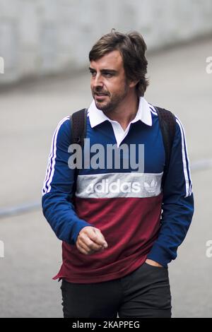 14 ALONSO Fernando d'Espagne de McLaren Honda pendant le Grand Prix belge de Formule 1 au circuit de Spa-Francorchamps sur 24 août 2017 à Spa, Belgique. (Photo par Xavier Bonilla/NurPhoto) Banque D'Images