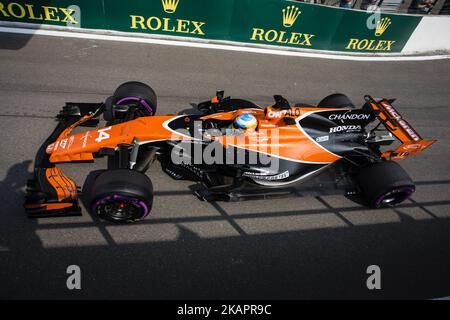 14 ALONSO Fernando d'Espagne de McLaren Honda lors de la qualification du Grand Prix belge de Formule 1 au circuit de Spa-Francorchamps sur 25 août 2017 à Spa, Belgique. (Photo par Xavier Bonilla/NurPhoto) Banque D'Images