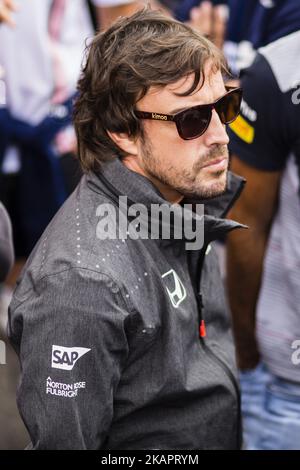 14 ALONSO Fernando d'Espagne de McLaren Honda pendant le Grand Prix belge de Formule 1 au circuit de Spa-Francorchamps sur 27 août 2017 à Spa, Belgique. (Photo par Xavier Bonilla/NurPhoto) Banque D'Images