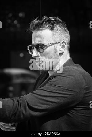 Venise, Italie. 09 septembre 2017. Départ de Matthias Schoenaerts de l'hôtel Excelsior (photo de Matteo Chinellato/NurPhoto) Banque D'Images