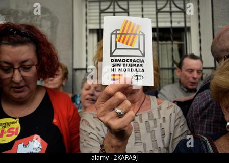«Democratie sans ciseaux ni bâillon», à Madrid, Espagne, sur 17 septembre 2017. (Photo de Juan Carlos Lucas/NurPhoto) Banque D'Images