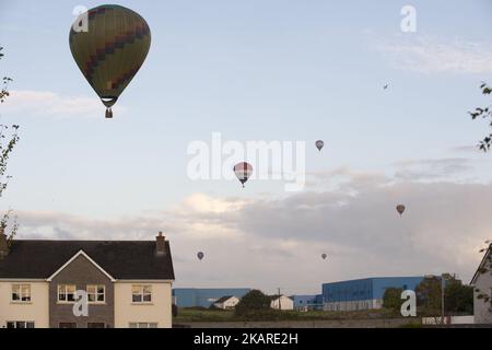 Ballons photographiés lors du championnat irlandais de montgolfière 2017 47th à Loughrea, Irlande sur 24 septembre 2017 (photo par Andrew Surma/NurPhoto) Banque D'Images