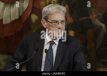 Claudio de Vincenti parle lors des signes de l'Accord de développement institutionnel pour 'Matera 2019 capitale européenne de la culture' au Palais Chigi à Rome, Italie sur 26 septembre 2017.(photo de Giuseppe Ciccia/NurPhoto) Banque D'Images