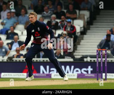 Joe Root d'Angleterre lors du match international d'une journée 4th du Royal London entre l'Angleterre et les Antilles au Kia Oval, Londres, le 27 septembre 2017 (photo de Kieran Galvin/NurPhoto) Banque D'Images