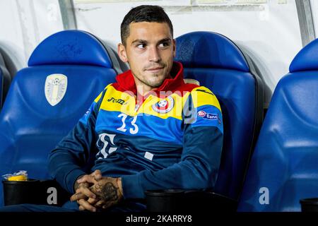 Nicolae Stanciu #23 (Roumanie) pendant la campagne de qualification de coupe du monde 2018 match entre la Roumanie et le Kazakhstan au stade Ilie Oana à Ploiesti, Roumanie sur 5 octobre 2017. (Photo de Catalin Soare/NurPhoto) Banque D'Images