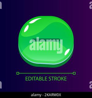 Signe moins bouton d'interface utilisateur brillant avec icône linéaire Illustration de Vecteur