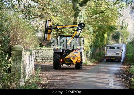 Une journée chargée dans le village de Worston, à Clitheroe, dans le Lancashire, au Royaume-Uni Banque D'Images