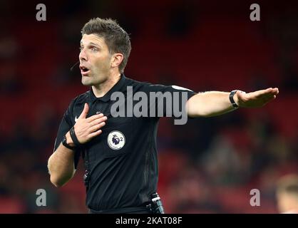 Arbitre Neil Hair lors de la Premier League 2 - Division 1match entre Arsenal moins de 23s ans contre Sunderland moins de 23s ans à Emirates Stadium Londres, Royaume-Uni sur 16 octobre 2017. (Photo de Kieran Galvin/NurPhoto) Banque D'Images