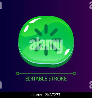 Attendez le chargement du bouton d'interface utilisateur brillant avec l'icône linéaire Illustration de Vecteur