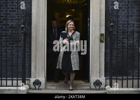 La secrétaire britannique à l'intérieur, Amber Rudd, quitte Downing Street après la réunion hebdomadaire du cabinet, Londres on 24 octobre 2017. (Photo par Alberto Pezzali/NurPhoto) Banque D'Images