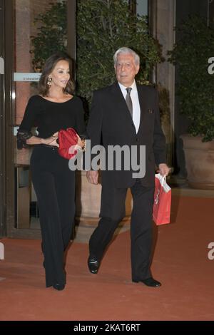 Mario Vargas Llosa et Isabel Preysler lors de la célébration du 25th anniversaire du Musée national Thyssen-Bornemisza à Madrid, Espagne, sur 30 octobre 2017. (Photo par Oscar Gonzalez/NurPhoto) Banque D'Images