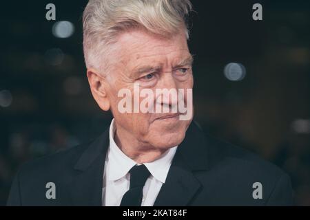 David Lynch marche le tapis rouge pendant le Festival du film de Rome 12th à l'Auditorium Parco Della Musica sur 4 novembre 2017 à Rome, Italie (photo par Luca Carlino/NurulPhoto) Banque D'Images