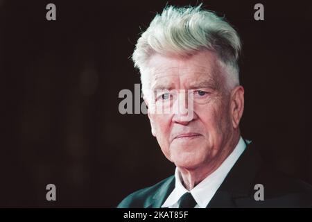 David Lynch marche le tapis rouge pendant le Festival du film de Rome 12th à l'Auditorium Parco Della Musica sur 4 novembre 2017 à Rome, Italie (photo par Luca Carlino/NurulPhoto) Banque D'Images