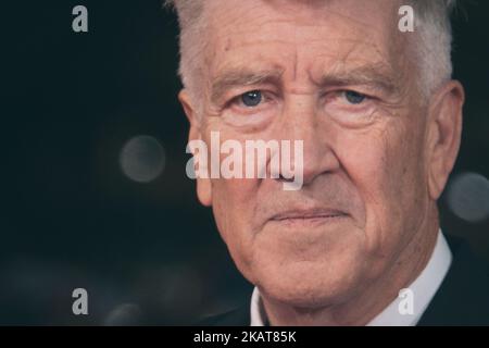 David Lynch marche le tapis rouge pendant le Festival du film de Rome 12th à l'Auditorium Parco Della Musica sur 4 novembre 2017 à Rome, Italie (photo par Luca Carlino/NurulPhoto) Banque D'Images