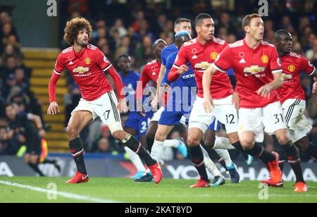 Marouane Fellaini de Manchester United lors du match de la première ligue entre Chelsea et Manchester United au pont Stamford à Londres, en Angleterre sur 5 novembre 2017. (Photo de Kieran Galvin/NurPhoto) Banque D'Images