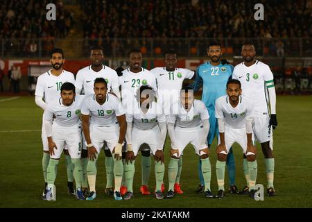 Arabie saoudite équipe inicial pendant le match entre le Portugal et l'Arabie saoudite International friendly à Estadio do Fontelo sur 10 novembre 2017 à Lisbonne, Portugal. (Photo de Bruno Barros / DPI / NurPhoto) Banque D'Images