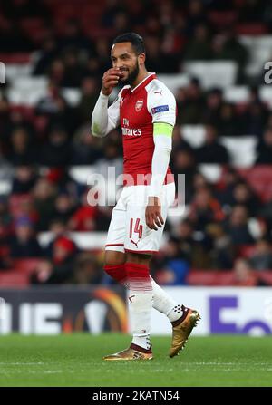 Theo Walcott d'Arsenal lors du match de l'UEFA Europa League Group H entre Arsenal et BATE Borisov aux Émirats , Londres 7 décembre 2017 (photo de Kieran Galvin/NurPhoto) Banque D'Images