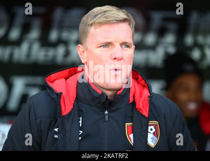 Eddie Howe, responsable de Bournemouth, lors du match de la Premier League entre Crystal Palace et AFC Bournemouth au Selhurst Park Stadium, Londres, Angleterre, 09 décembre 2017. (Photo de Kieran Galvin/NurPhoto) Banque D'Images