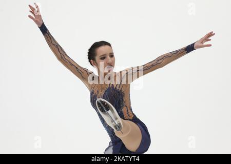 Polina Tsurskaya exécute son programme court aux Championnats russes de patinage artistique à Saint-Pétersbourg, en Russie, le 22 décembre 2017. (Photo par Igor Russak/NurPhoto) Banque D'Images