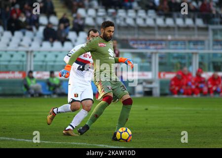 Salvatore Sirigu (Torino FC) pendant la série Un match de football entre le Torino FC et le Genoa CFC au stade olympique Grande Torino, le 30 décembre 2017 à Turin, Italie. (Photo par Massimiliano Ferraro/NurPhoto) Banque D'Images