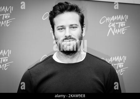 Actor Armie Hammer assiste à la photocall 'Chiamami Col Tuo Nome (appelez-moi par votre nom)' à l'hôtel de Russie sur 24 janvier 2018 à Rome, Italie. (Photo par Luca Carlino/NurPhoto) Banque D'Images