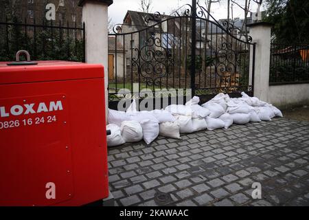 Débordement de la Seine à Villeneuve Saint Georges et Val de Marnes près de Paris, France, le 26 janvier 2018. Les habitants sont organisés pour le week-end comme FEDER triplant pour couper le pouvoir. (Photo de Julien Mattia/NurPhoto) Banque D'Images