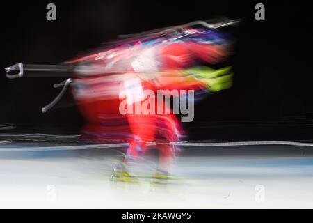 Matej Kazar de Slovaquie à Mens 10 km sprint Biathlon aux jeux olympiques au stade de biathlon Alpensia, Pyeongchang, Corée du Sud sur 11 février 2018. (Photo par Ulrik Pedersen/NurPhoto) Banque D'Images