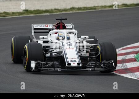 09 Marcus Ericsson de Suède Alfa Romeo Sauber F1 équipe C37 pendant la troisième journée de F1 essais d'hiver au circuit de Catalunya sur 8 mars 2018 à Montmelo, Espagne. (Photo par Xavier Bonilla/NurPhoto) Banque D'Images