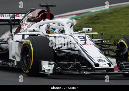 09 Marcus Ericsson de Suède Alfa Romeo Sauber F1 équipe C37 pendant la troisième journée de F1 essais d'hiver au circuit de Catalunya sur 8 mars 2018 à Montmelo, Espagne. (Photo par Xavier Bonilla/NurPhoto) Banque D'Images