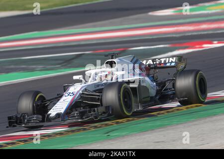 Sergueï Sirotkin, pilote Williams (35) de Russie pendant l'épreuve de F1 célébrée au circuit de Barcelonacon 9th mars 2018 à Barcelone, Espagne. (Photo par Urbanandsport/NurPhoto) Banque D'Images