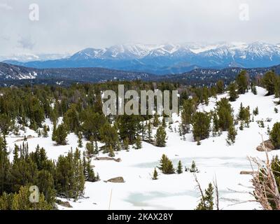 Bear Tooth Mountain Range depuis la Bear Tooth All American Highway, Wyoming, États-Unis, juin 2019 Banque D'Images