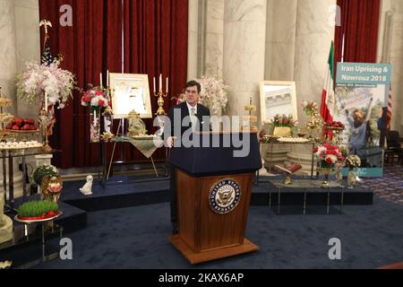 Amb. Mitchell Reiss, ancien directeur de la planification des politiques pour le département d'État des États-Unis, prenant la parole lors d'un exposé à Washington DC, dans la salle du caucus Kennedy du Sénat américain, intitulé soulèvement de l'Iran, signe avant-coureur d'un Iran libre sur 15 mars 2018. La réunion, qui a coïncidé avec le nouvel an iranien, Nowruz, a été organisée par l'Organisation des Communautés américaines iraniennes aux États-Unis (photo de Siavosh Hosseini/NurPhoto) Banque D'Images