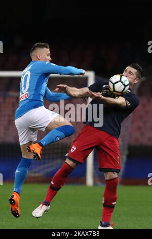 Piotr Zieliski (SSC Napoli) pendant la série italienne De football SSC Napoli v Genia FCF au stade S. Paolo de Naples sur 18 mars 2018 (photo de Paolo Manzo/NurPhoto) Banque D'Images