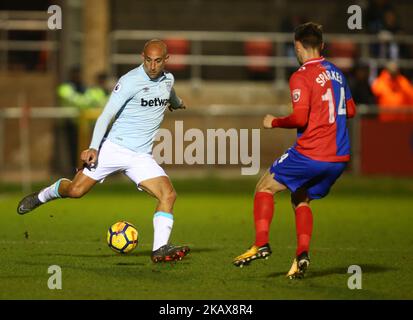 Pablo Zabaleta de West Ham United lors d'un match amical entre Dagenham et Redbridge contre West Ham United au stade de construction de Chigwell, Dagenham, Angleterre, le 21 mars 2018 (photo de Kieran Galvin/NurPhoto) Banque D'Images