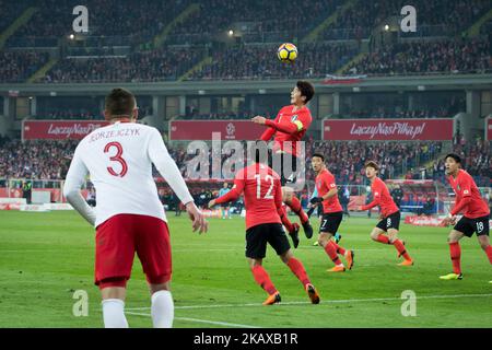 Ki Sung-yueng (capitaine) pendant le match international de football amical entre les équipes nationales de Pologne et de Corée du Sud, au stade silésien de Chorzow, Pologne sur 27 mars 2018 (photo de Mateusz Wlodarczyk/NurPhoto) Banque D'Images