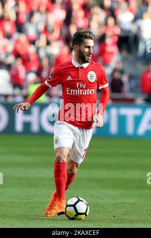 Rafa Silva, milieu de terrain portugais de Benfica, en action pendant le match de football de la Ligue portugaise SL Benfica vs Vitoria Guimaraes au stade Luz à Lisbonne sur 31 mars 2018. ( Photo par Pedro Fiúza/NurPhoto) Banque D'Images