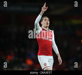 Hector Bellerin d'Arsenal lors de l'UEFA Europa League - quart - finale - 1st Leg match entre Arsenal et CSKA Moscou au stade Emirates de Londres, Royaume-Uni sur 5 avril 2018. (Photo de Kieran Galvin/NurPhoto) Banque D'Images