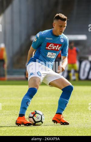 Piotr Zieliski (SSC Napoli) pendant la série italienne Un football SSC Napoli / Chievo Verona au stade S. Paolo de Naples sur 08 avril 2018 (photo de Paolo Manzo/NurPhoto) Banque D'Images