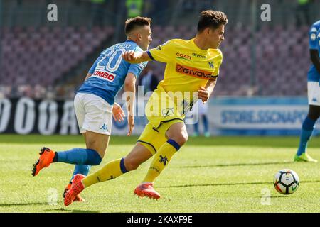 Piotr Zieliski (SSC Napoli) pendant la série italienne Un football SSC Napoli / Chievo Verona au stade S. Paolo de Naples sur 08 avril 2018 (photo de Paolo Manzo/NurPhoto) Banque D'Images