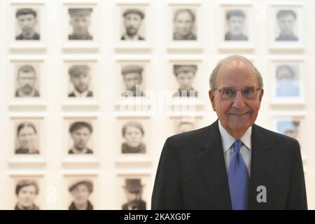 L'ancien envoyé de paix des États-Unis en Irlande du Nord, le sénateur George Mitchell, s'est rendu aujourd'hui à la Dublin City Gallery The Hugh Lane, à la veille du 20th anniversaire de la signature de l'Agéement Belfast/Vendredi Saint. Lundi, 9 avril 2018, à Dublin, Irlande. (Photo par Artur Widak/NurPhoto) Banque D'Images